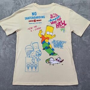 The Simpsons Bart Skateboarding Embroidered T-Shirts Size Small